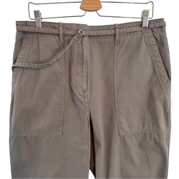 CLUB‎ MONACO Tea Dyed Bootcut Cropped Chinos Army Green Utility Vibe Size 12 - Picture 5 of 14